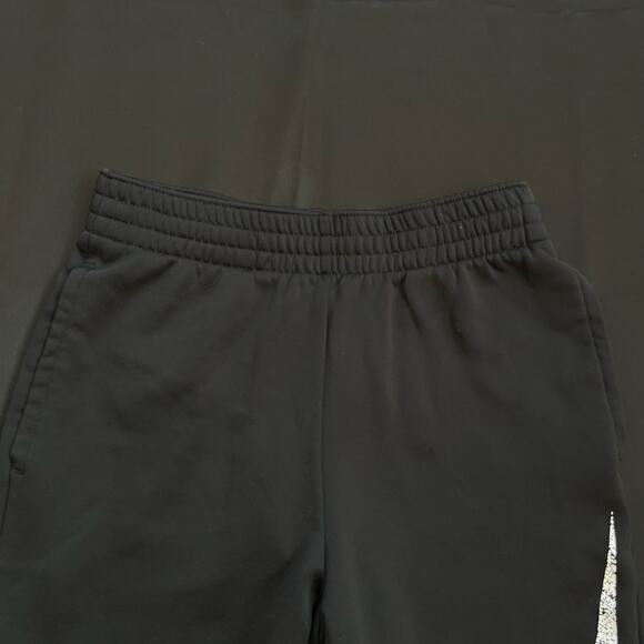 Nike Kids Joggers Size Medium Black Sweatpants Large White Swoosh Logo Like New - Picture 2 of 5
